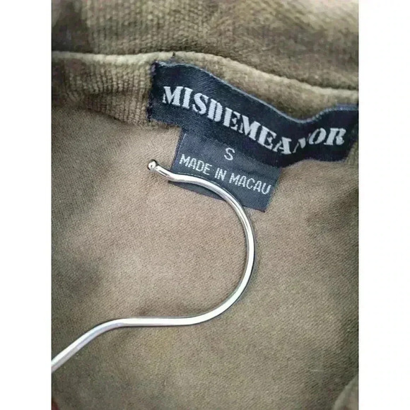 Cotton Jacket Womens Cord Chunky Pockets Boho Brown Indie size S moto blazer - Picture 3 of 6